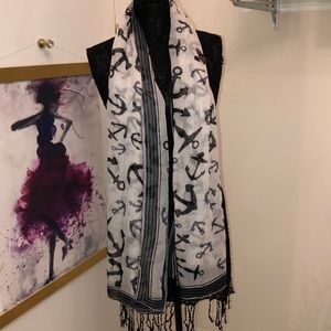 Large Aldo Nautical Blue & White Scarf